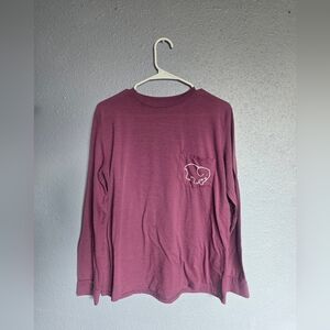 Ivory Ella Long Sleeve Tee - Plum